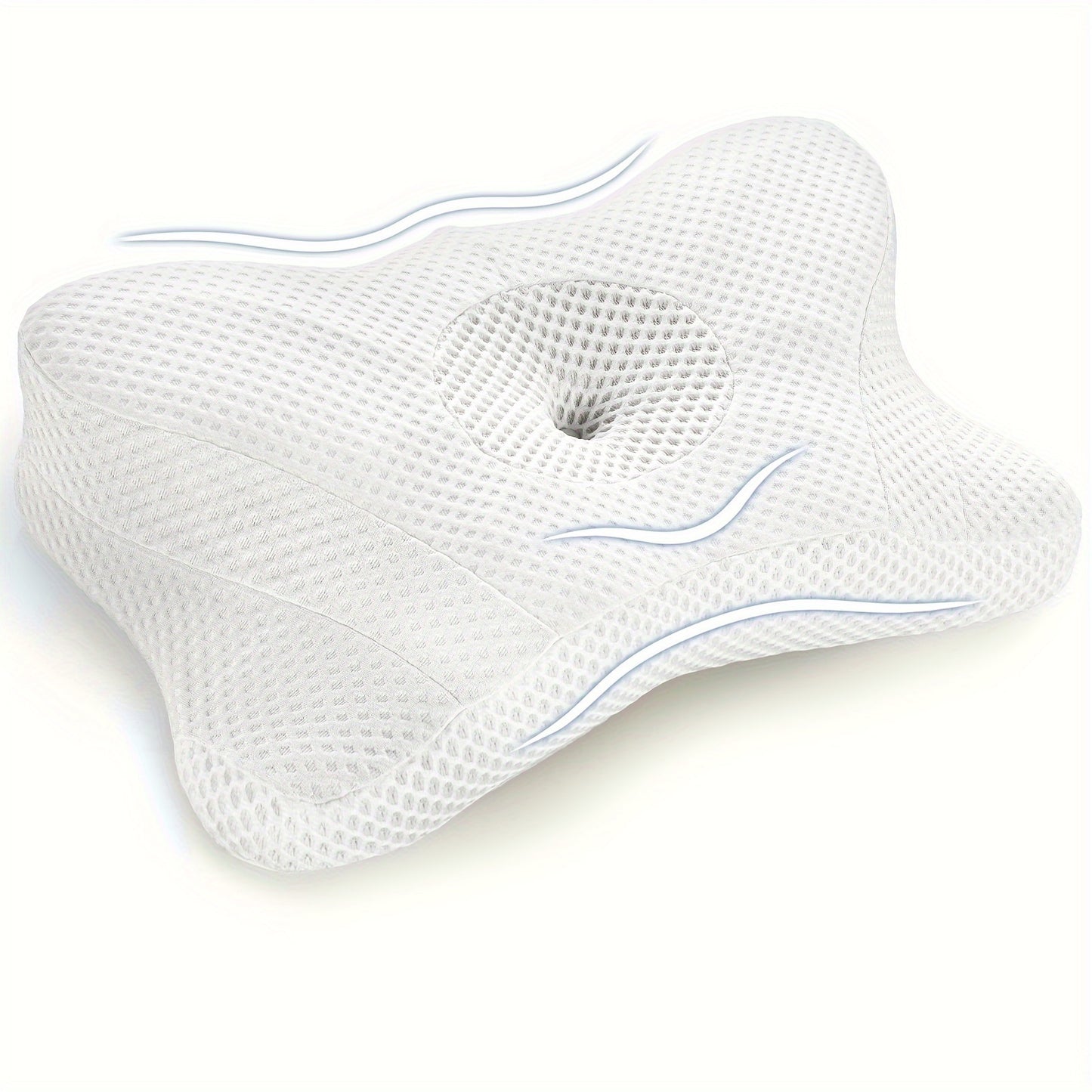 Memory Foam Neck Pillow, Contour Pillows with Breathable Pillowcase, Cervical Support Pillows for Side, Back Sleepers