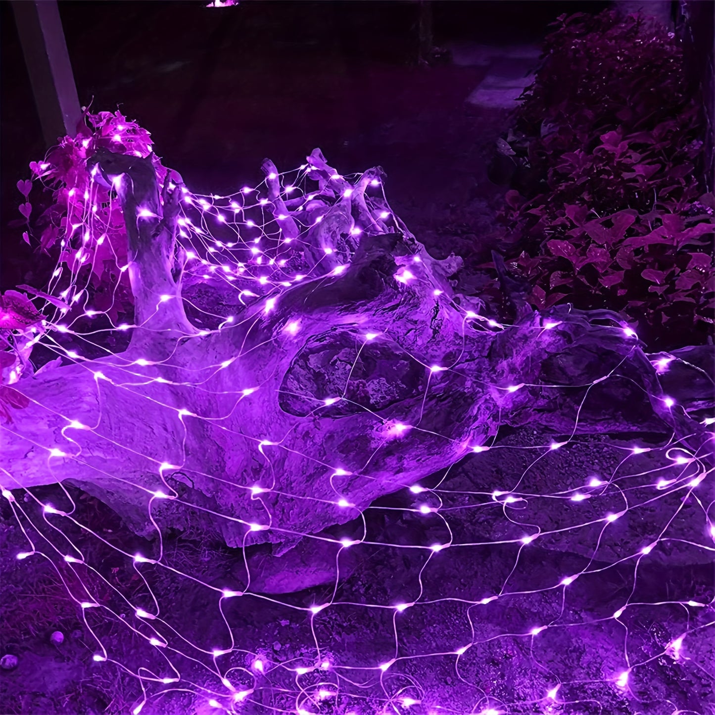 1PC 192LED Net Lights, Purple Grid Lights, Halloween Outdoor Lights, Christmas Tree Garden Holiday Wedding Party Holiday Decoration Fairy Lights