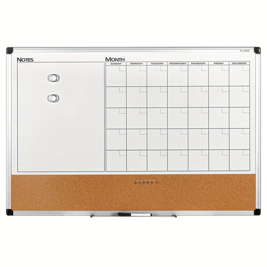 Deli 36''x24'' Dry Erase Board, Accommodates Dry Erase Markers or Magnet holders, Monthly Calendar White Board for Home and Office