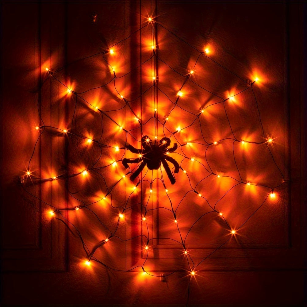 Halloween Decoration Glowing Spider Web With A Diameter Of 11.8 Feet, 3.6 Meters Glowing Web (purple, Red)