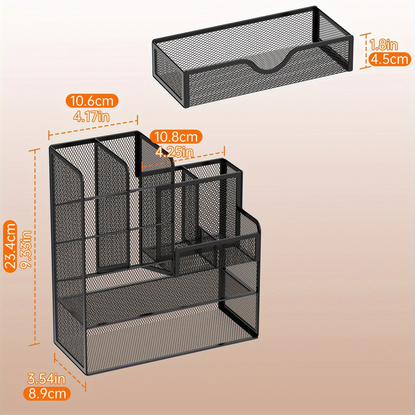 JMHUD Versatile Pencil Organizer, Mesh Pen Holder for Desk, Enhanced Desk Organizer with Drawer, Desk Organizers and Accessories for Office and Art Supplies (Black)