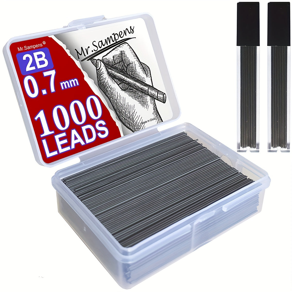 1000pcs 0.7 0.5mm 2B Automatic Pencil Refill Mechanical Pencil Black Lead 0.7mm