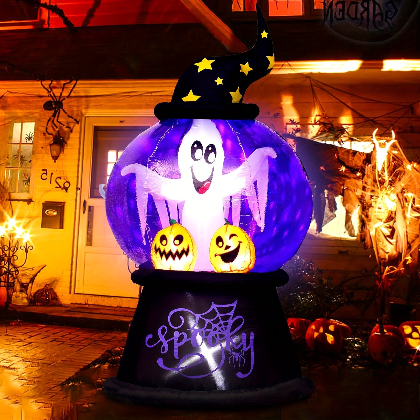 Halloween Inflatables Decorations, 6Ft Tall Inflatable Snow Globe With Ghost Pumpkins, Lighted Blow Up Halloween Decoration For Indoor, Outdoor, Yard, Garden, Holiday, Home