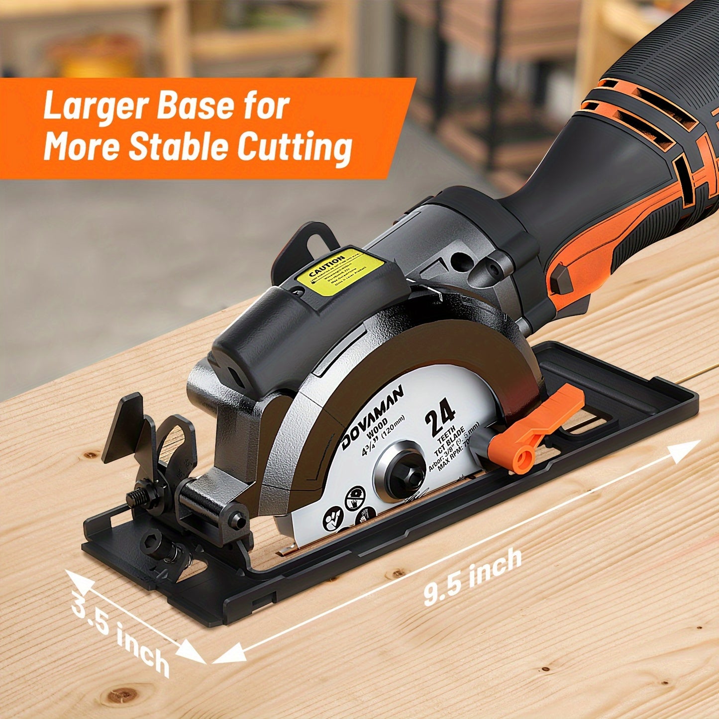 DOVAMAN MCS01A Circular Saw, 5.8A 4-1/2" Circular Saw w/Laser, Metal Auxiliary Handle, 6 Saw Blades (4½", 4¾"), Cutting Depth 1-11/16" (90°), 1-3/8" (45°), Ideal for Wood, Soft Metal, Plastic, Tile