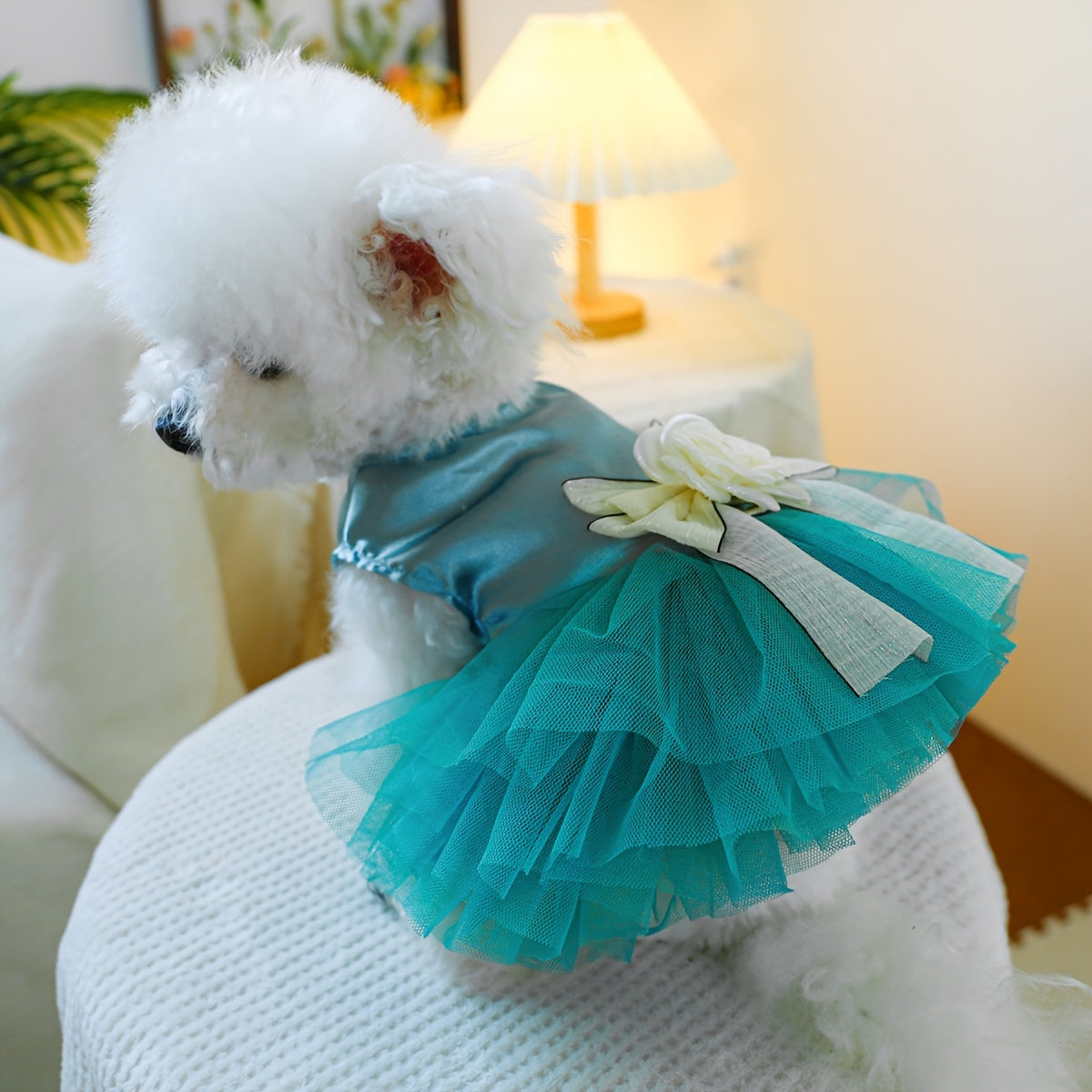 Dog Dreamy Wedding Dress, Blue Princess Dress For Pets, Wedding Dress Dog Clothes