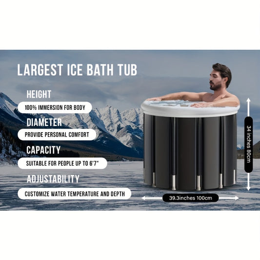 1 PCS Ice Bath Tub, 155 Gallons Inflatable Cold Plunge Tub For Athletes' Recovery - Portable Outdoor Polar Pod Recovery Solution, 39.3'' X 29.5'', Multiple Accessories