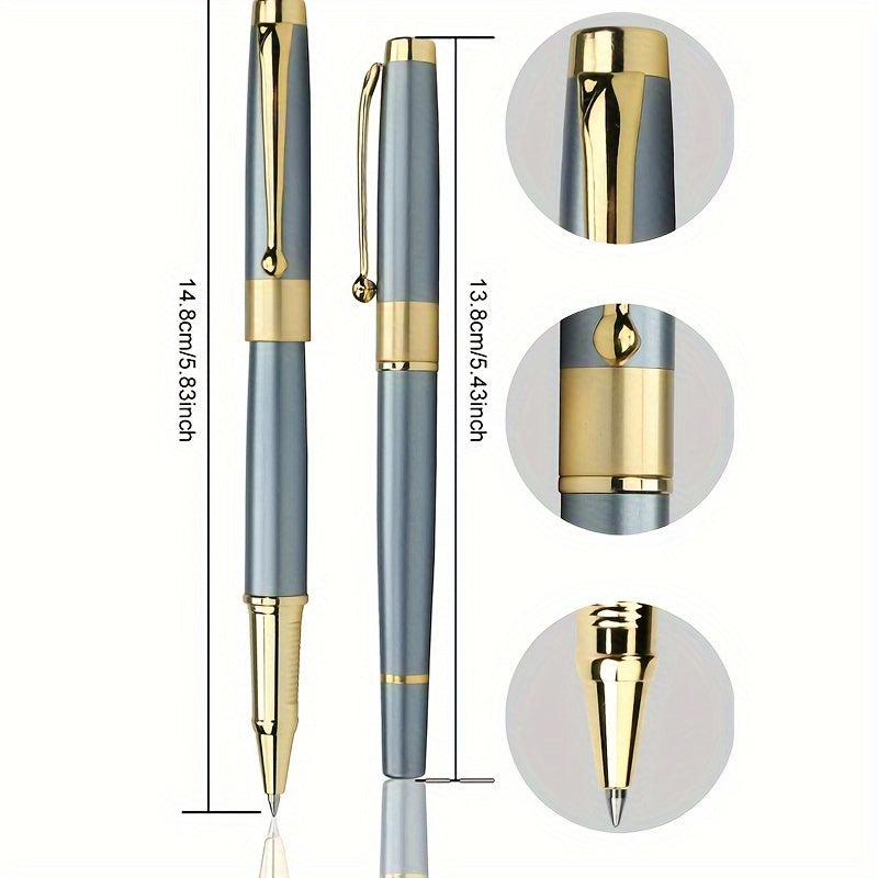 1pc pen +4pcs pen refill /1pc pen +2pcs pen refill gift set, the best ballpoint pen gift for male and female business office executives, office luxury neutral pen black line width 0.5mm can be filled