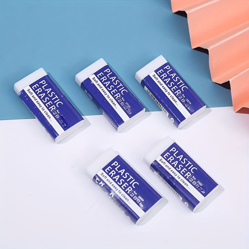 10pcs Mini Long Strip Erasers, Tpr Material - Perfect For Daily Office Use