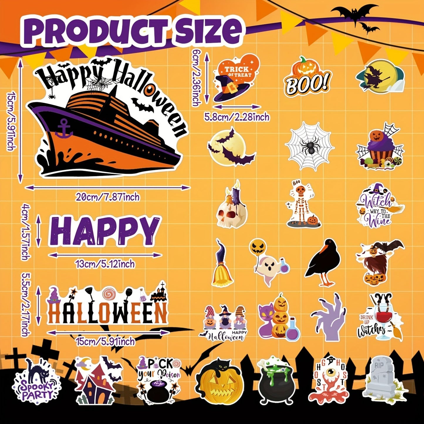 Halloween Magnetic Stickers Variety Pack