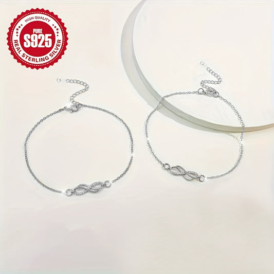 925 Sterling Silver Infinity Sign Anklet Exquisite Anklet Personality Beach Anklet