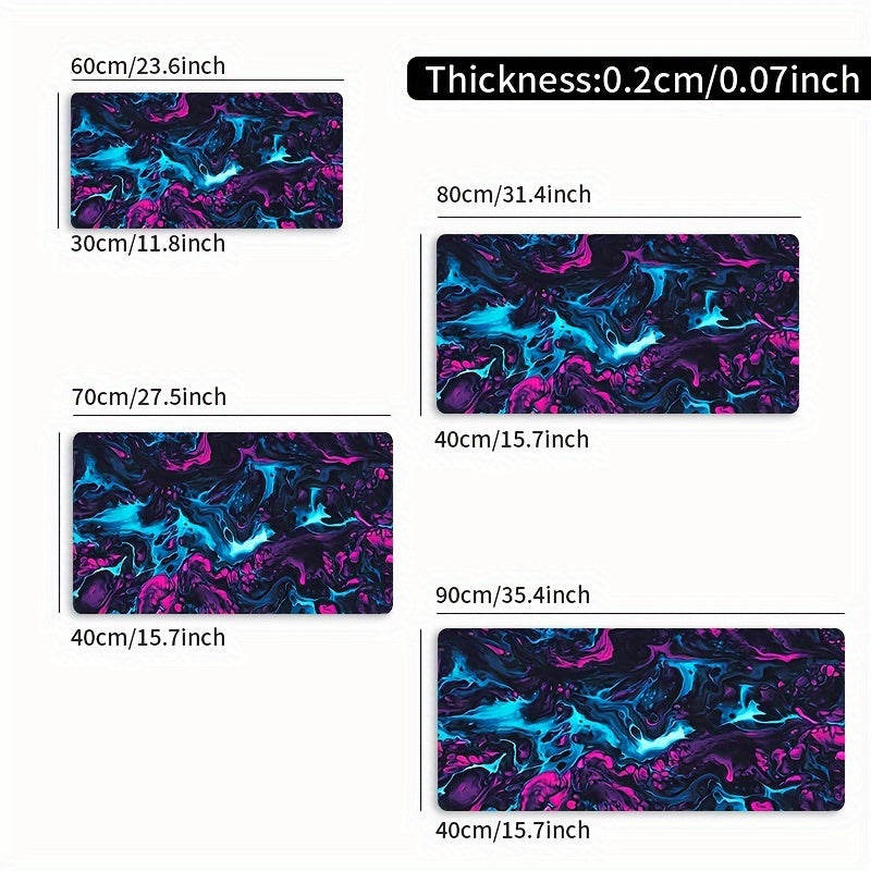 Blue Purple Fluid Large Gaming Mousepad Computer HD Keyboard Pad Mousepad Desktop Pad Natural Rubber Non-slip Office Mousepad Desktop Accessories, Games, Office, Home, Gift For Your Friends