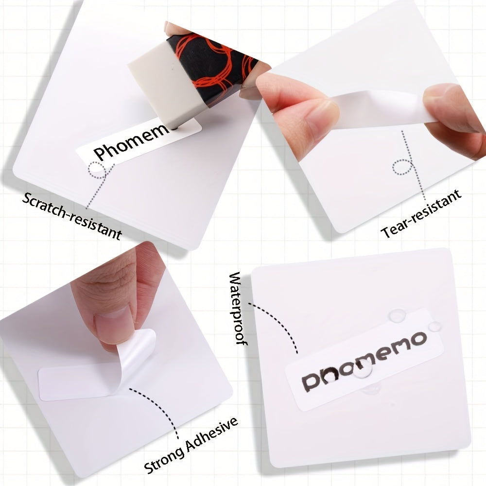 """""""3 roll Phomemo D30 Thermal Self-Adhesive Labels - 160 Labels/Roll, 3/8"""""""" x 1 1/2"""""""" (12mm x 40mm), Compatible with Phomemo D30 Label Printer, Ideal for Home, Office, and School Use, Black on White, Easy to Use and Durable."""""""