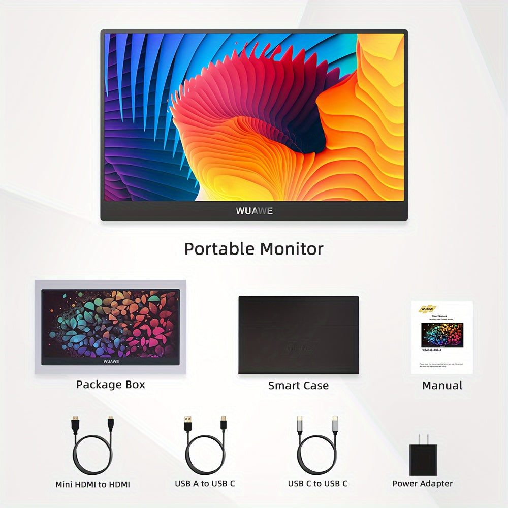 2024 New HDRinch Portable Monitor Laptop, 15.6-inch 1080p72 NTSC 100 sRGB USB C HDMI Travel External Second Computer Screen HDRinch Portable Monitor Laptop gaming monito