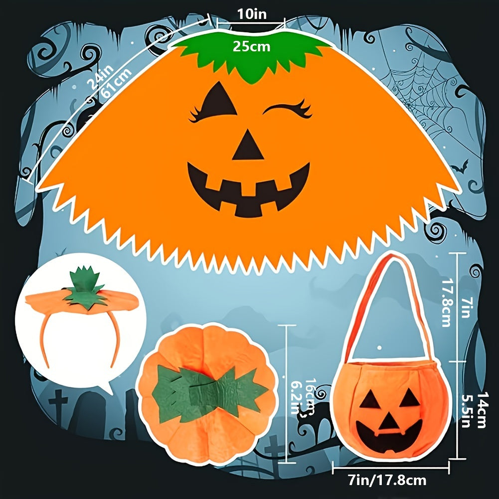 Festive Adult Pumpkin Costume with Headband and Bag - Perfect for Halloween Parties