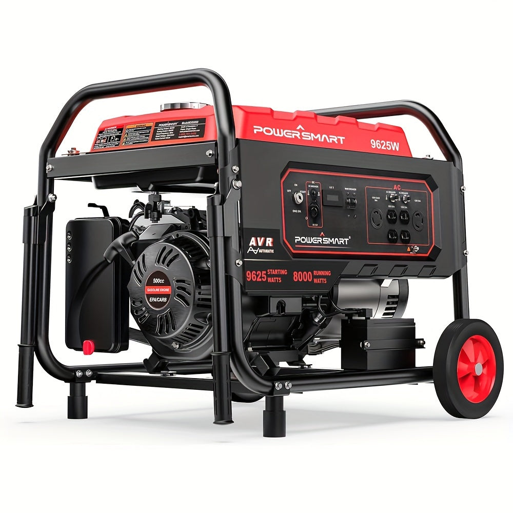 9625-Watt Gas Powered Portable Open Frame Inverter Generator with Electric Start 500cc Transfer RV Ready 30A 120/240V