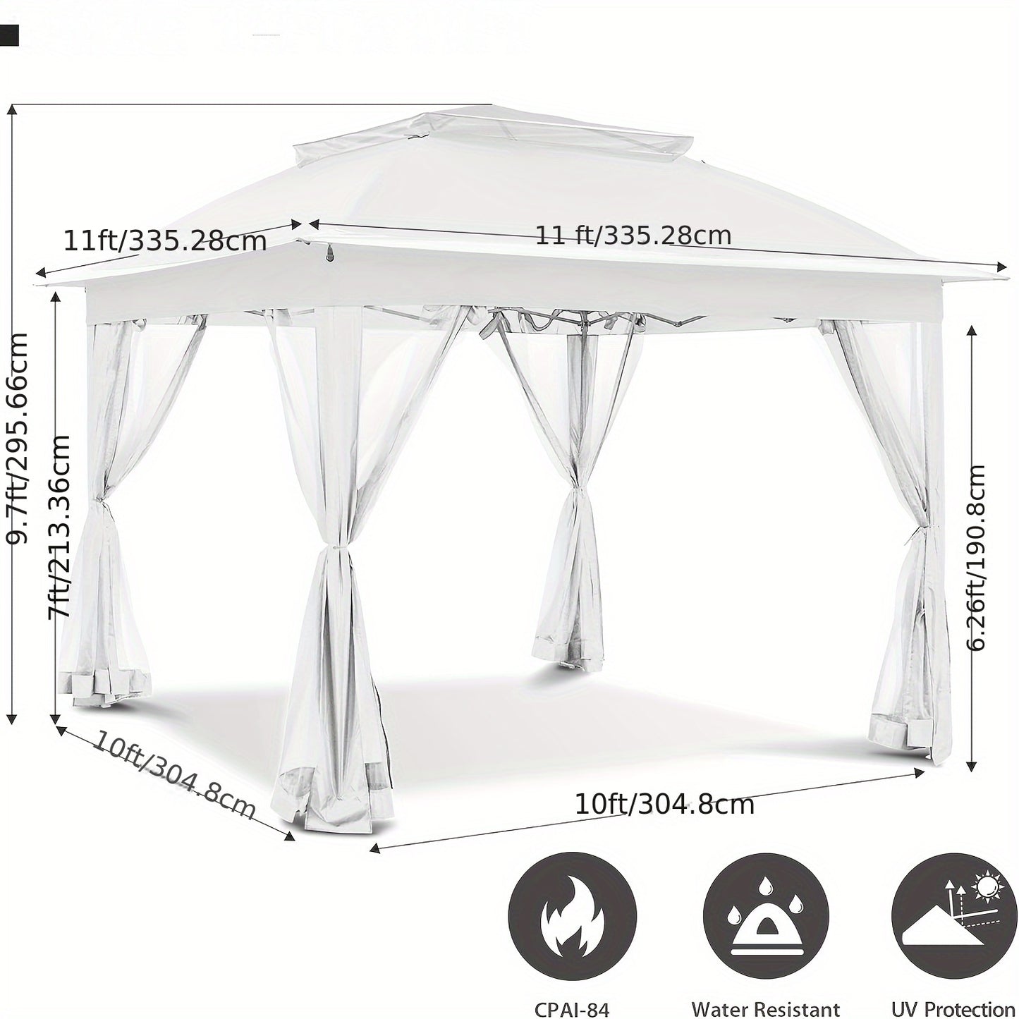 Easy Setup Gazebo, Canopy Tent For Patios, Sidewalls Outdoor Gazebo With Mosquito Netting, Multi-color