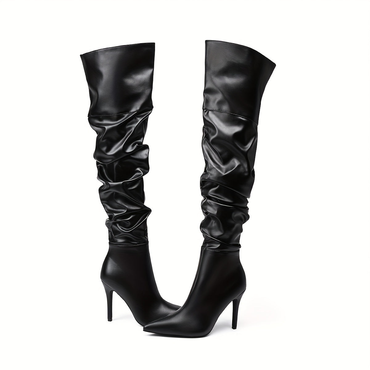 Stylish Women's Over-the-Knee Stiletto Boots With Side Zipper And Stretch Fit - Perfect For Casual And Dressy Occasions