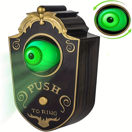 Halloween Decoration, Halloween Doorbell, Haunted Doorbell Animated Eyeball Halloween Decor with Spooky Sounds, Haunted House Halloween Prop Decoration