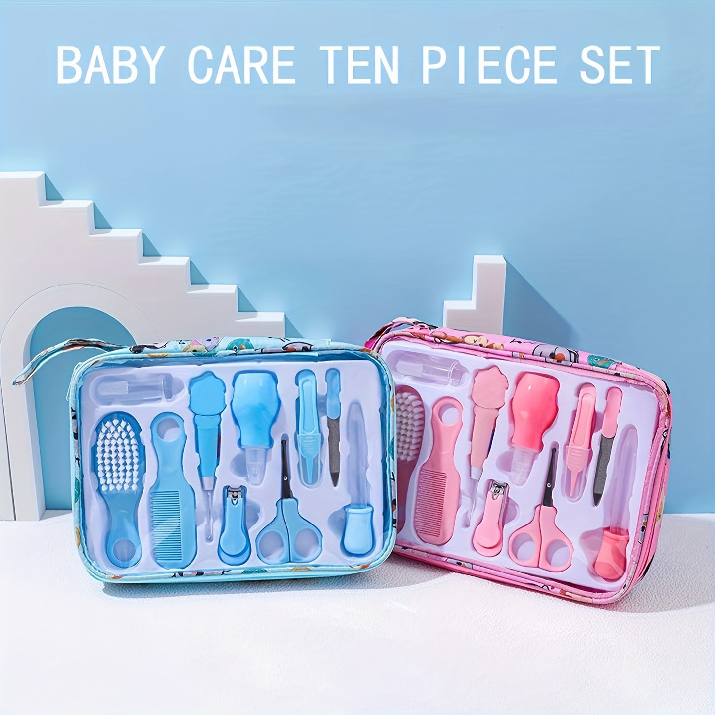 Complete Baby Care Kit: 10pcs Set with Ear-Picking Spoon, Nail Clippers, Comb Brush & Medicine Feeder, Christmas, Halloween, Thanksgiving Day Gift