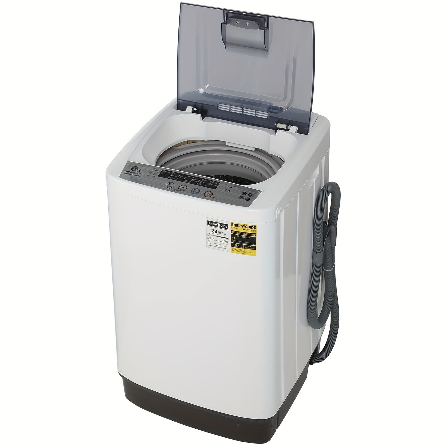 Portable Washing Machine, Full-Automatic Washing Machine Portable, Compact Washer With LED Display, 10 Programs And 8 Water Levels, 13.6Lbs/17.9Lbs Capacity, Space Saving Full-Automatic Washer, White