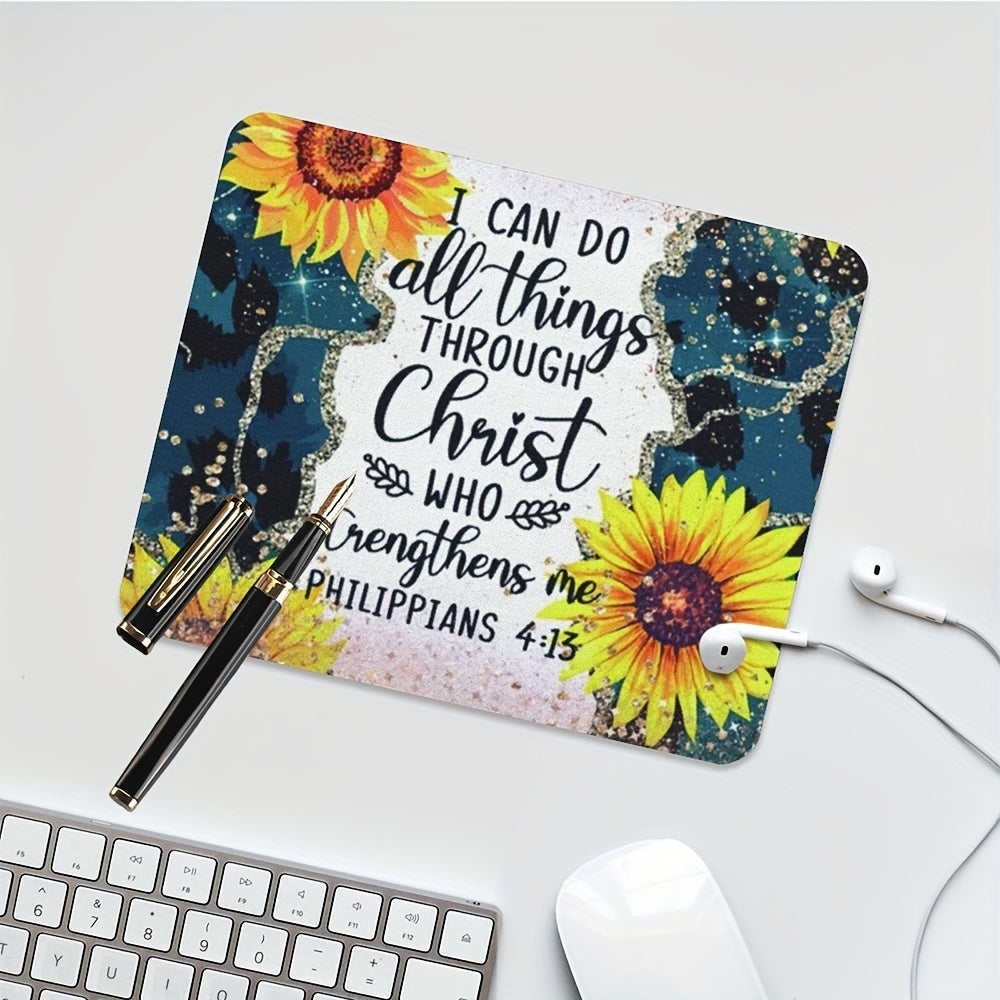 1pc Cautionary Quotes Mouse Pad, Cool Design Rectangle Mousepad For Women And Men, Non-slip Rubber Mouse Mat For Office Computer, Laptop 9.5*7.9*0.12 Inch/24*20*0.3 Cm