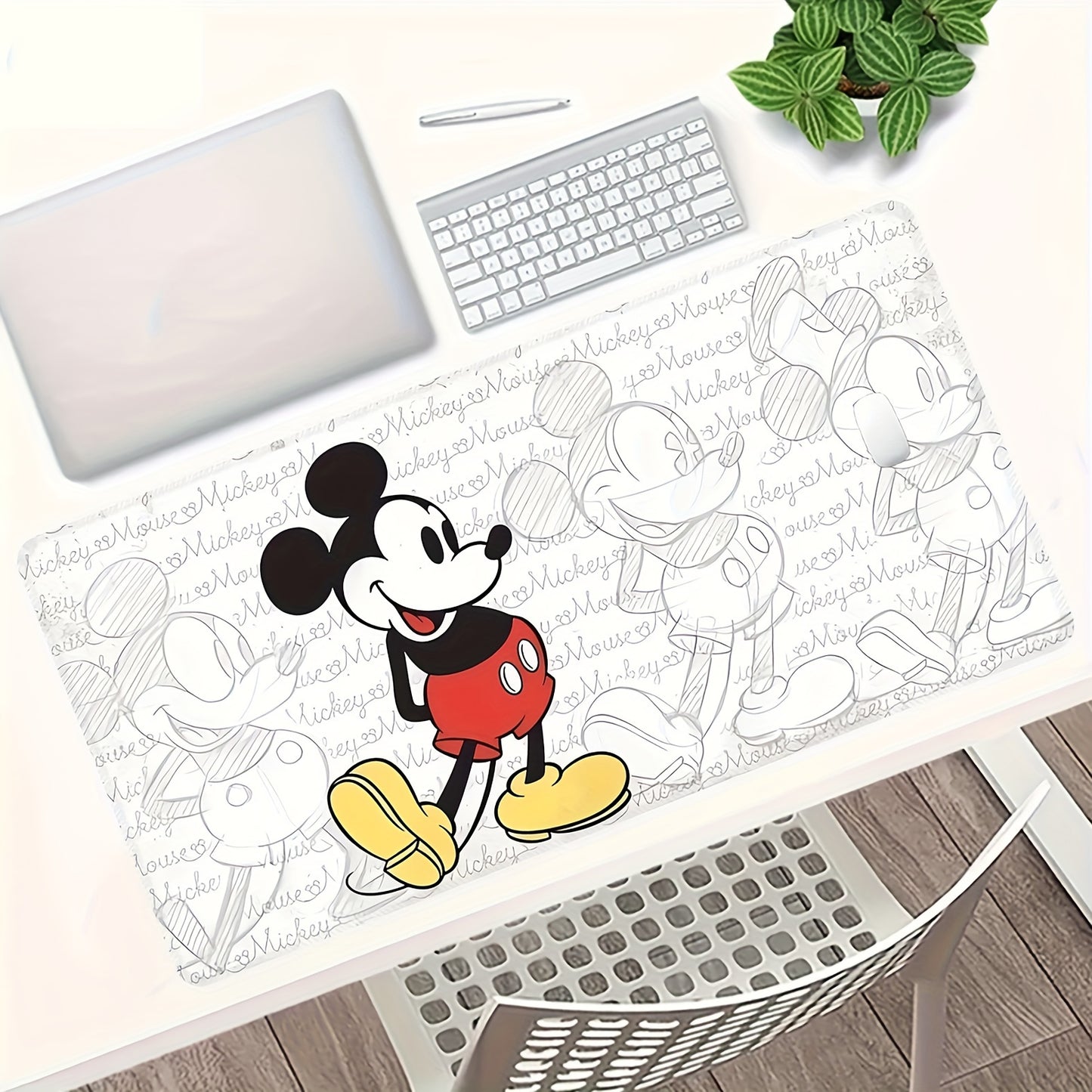 1pc, Authorized,Disney's Mickey Mouse Funny Mouse Pad For Desk,Cute Office Decor,Disney's Non-Slip Rubber Base, Disney's Computer Mouse Pad, Waterproof Multi Functional Mouse Pad For Office