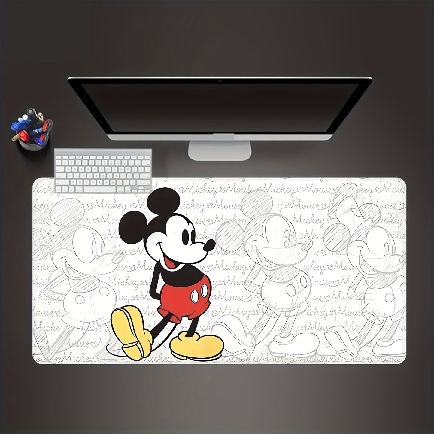 1pc, Authorized,Disney's Mickey Mouse Funny Mouse Pad For Desk,Cute Office Decor,Disney's Non-Slip Rubber Base, Disney's Computer Mouse Pad, Waterproof Multi Functional Mouse Pad For Office