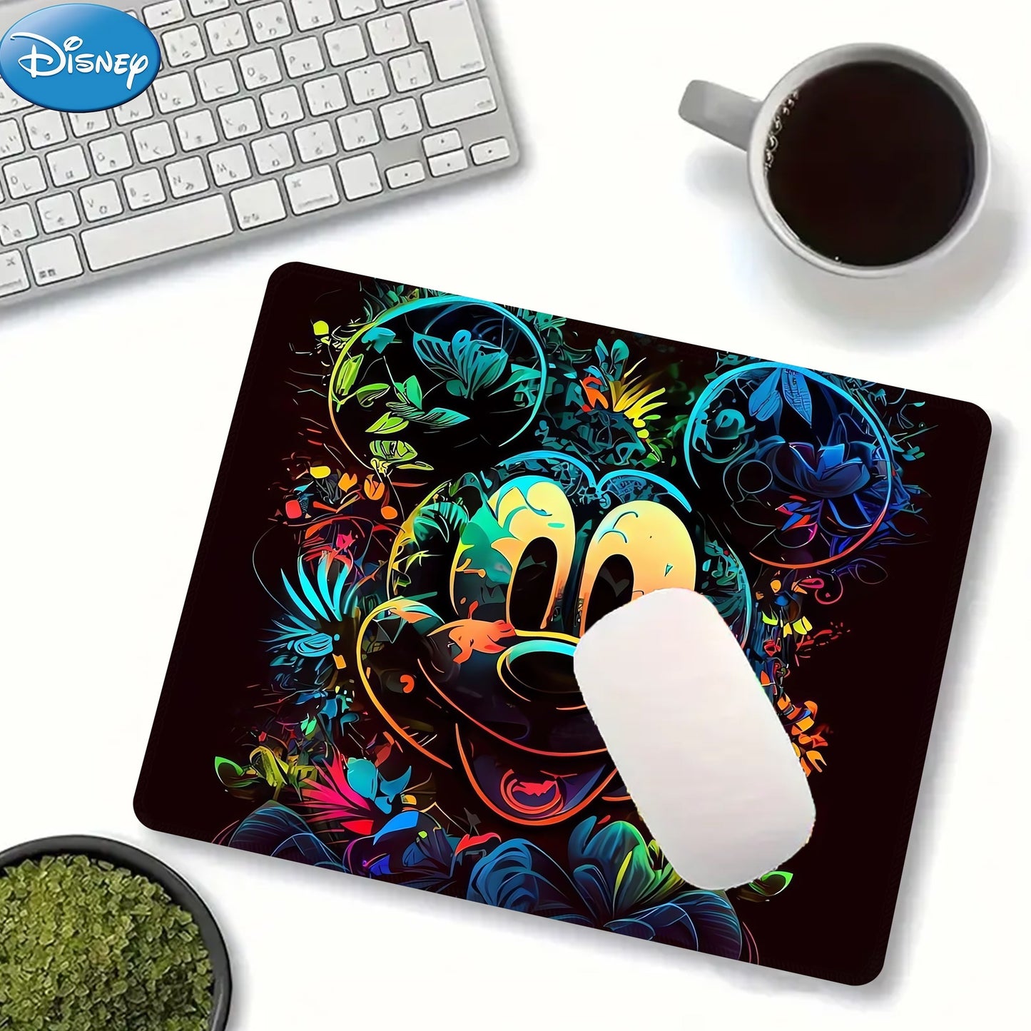 1pc, Authorized,Disney's Funny Mickey Mouse Mouse Pad For Desk,Cute Office Decor,Disney's Non-Slip Rubber Base, Disney's Computer Mouse Pad, Waterproof Multifunctional Mouse Pad For Office