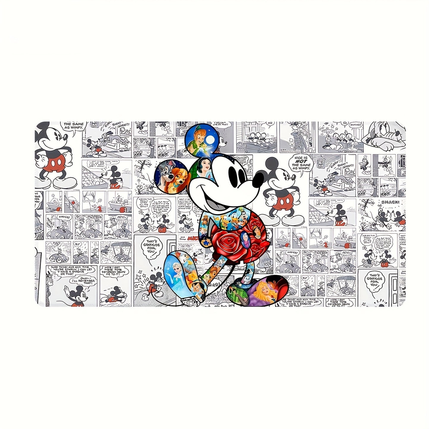 1pc, Authorized,Disney's Mickey Mouse Funny Mouse Pad For Desk,Cute Office Decor,Disney's Non-Slip Rubber Base, Disney's Computer Mouse Pad, Waterproof Multi Functional Mouse Pad For Office