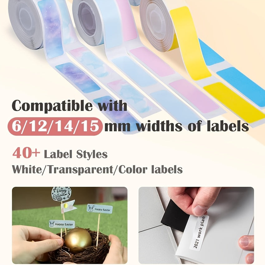 1pc Portable Wireless Label Maker - Continuous Printing, Battery or Plug-in, Ideal for Home Office Organization and Gifting