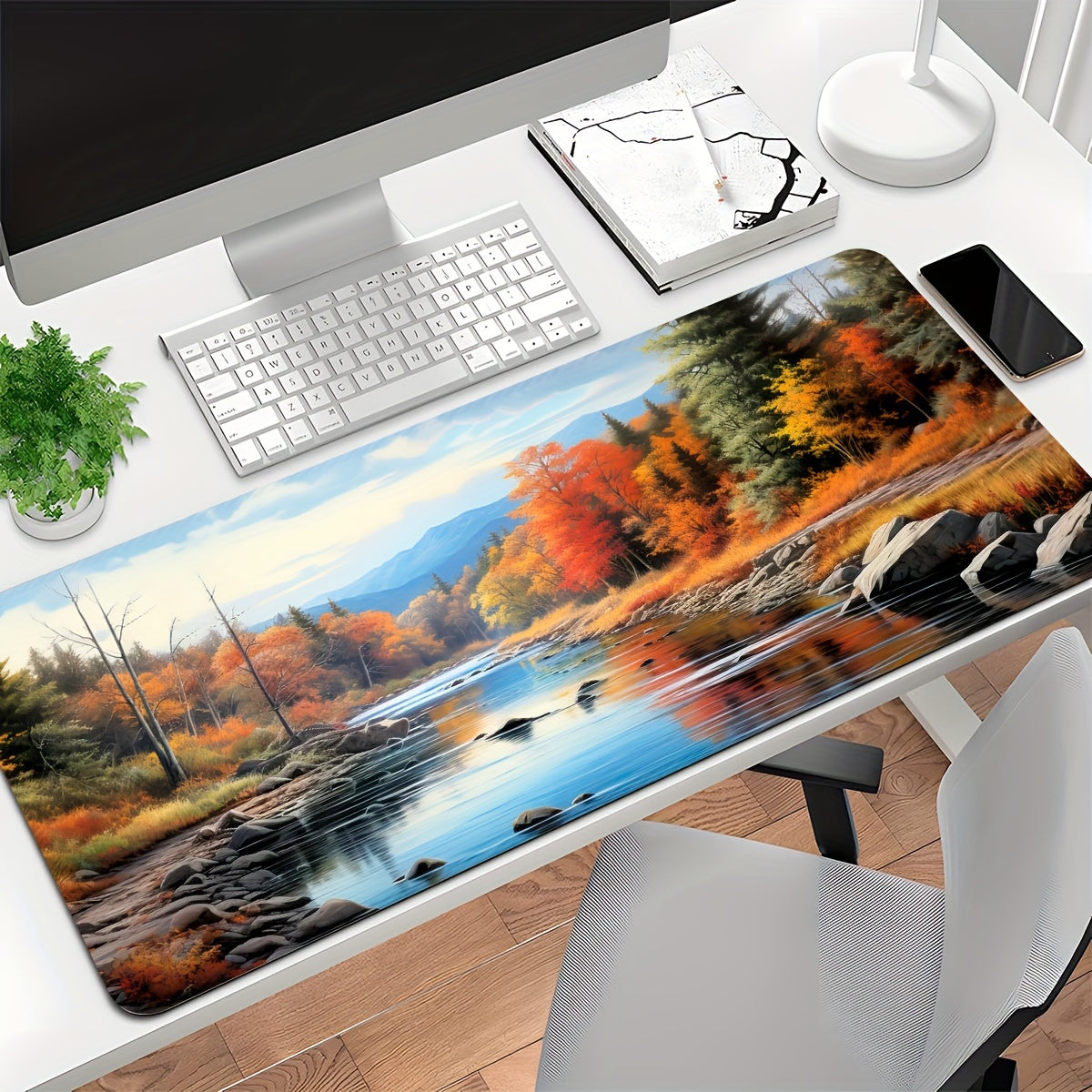 Autumn Scenery Extended Gaming Mouse Pad - Large Rubber Base Mouse Mat with Precision Stitched Edges, Washable Non-Slip Desk Pad for Computer, Office & Home Use