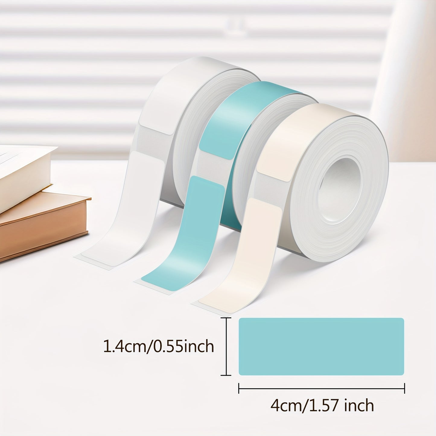 Label Maker Tape, Adapted Label Print Paper, Standard Laminated Labeling Replacement, Compatible With Portable Label Maker, Grey/Brown/Green, 180 Labels/Roll, 3 Rolls