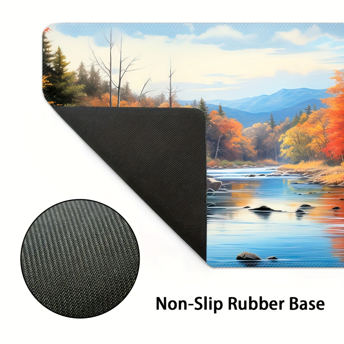 Autumn Scenery Extended Gaming Mouse Pad - Large Rubber Base Mouse Mat with Precision Stitched Edges, Washable Non-Slip Desk Pad for Computer, Office & Home Use