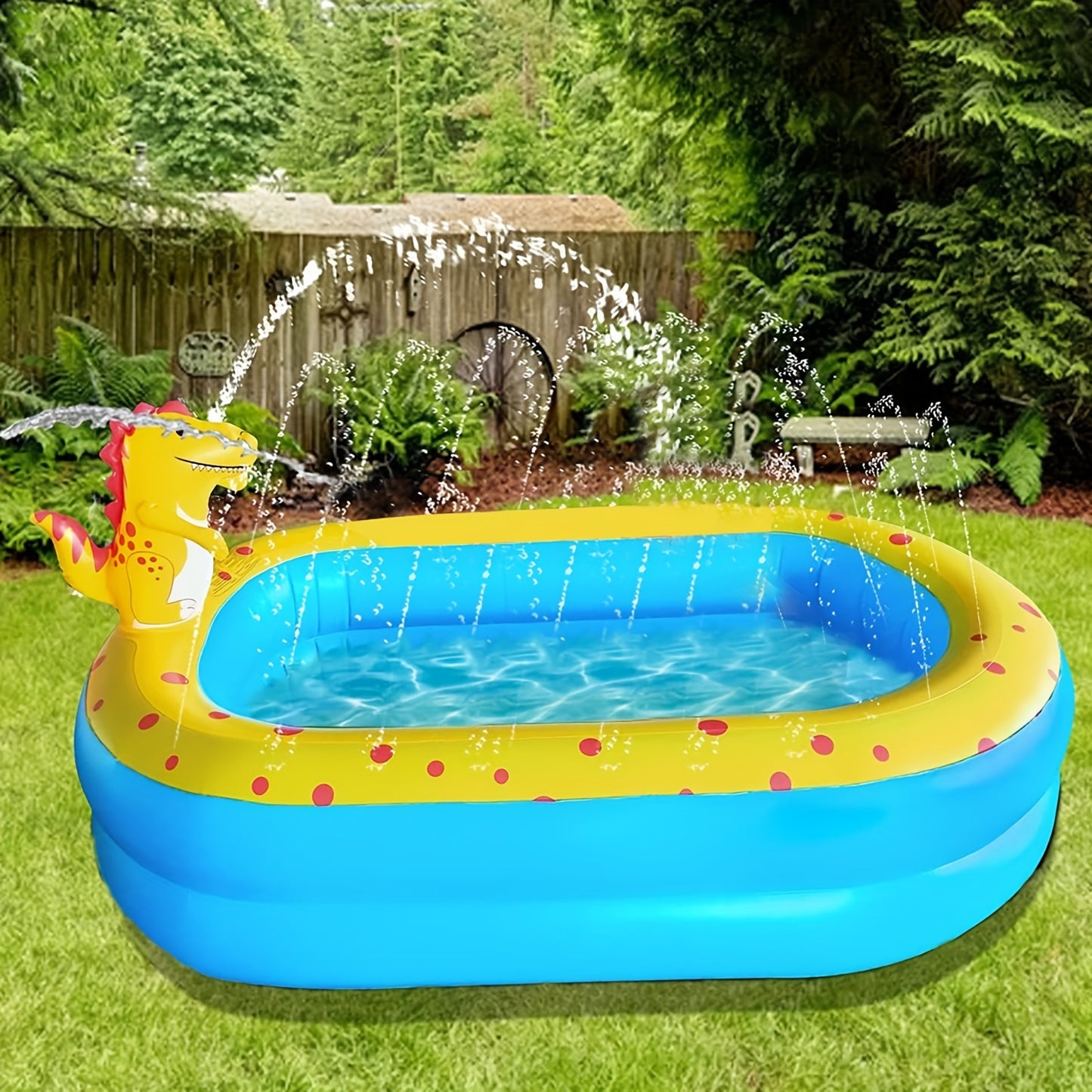 Dinosaur Inflatable Swimming Pool for Children Kids Non-Slip Splash Pad Sprinkler Play Mat Summer Outdoor Pool Garden Water Toys