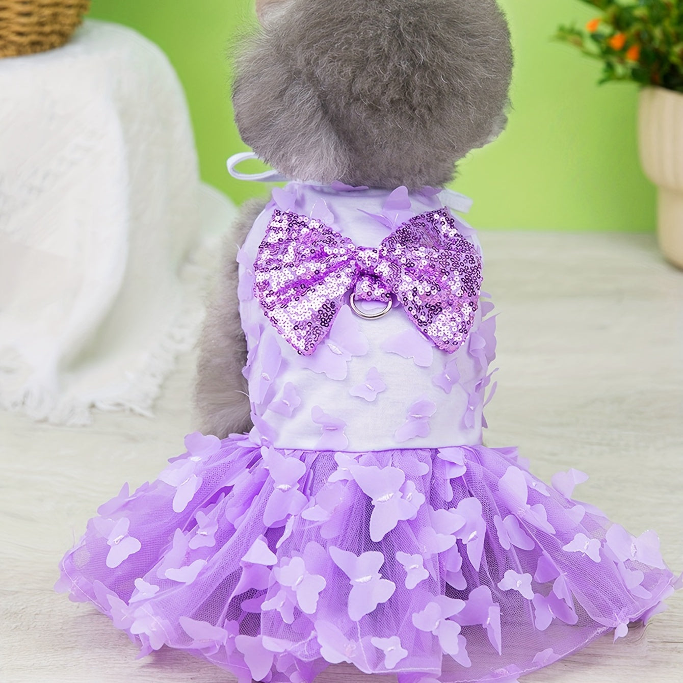 Elegant Butterfly Wedding Dress for Small and Medium Dogs - Perfect Pet Costume for Weddings and Special Occasions