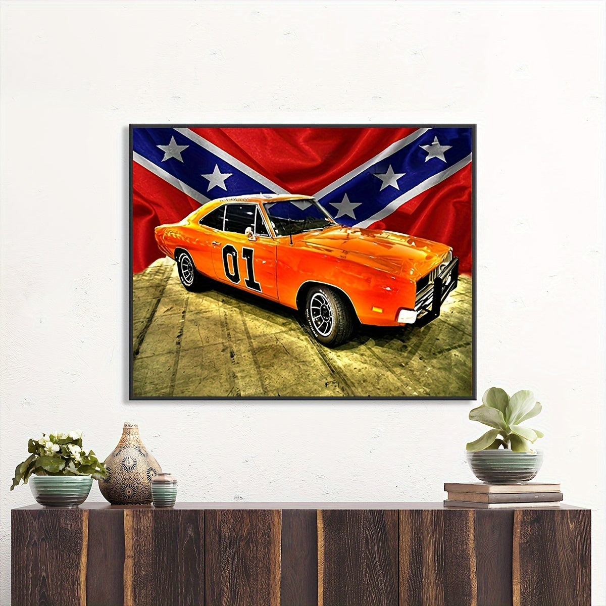 DIY 5D Full Drill Diamond Painting Kit - 15.7x11.8in Classic Car Design with Acrylic Round Diamonds - Perfect for Living Room & Bedroom Decor