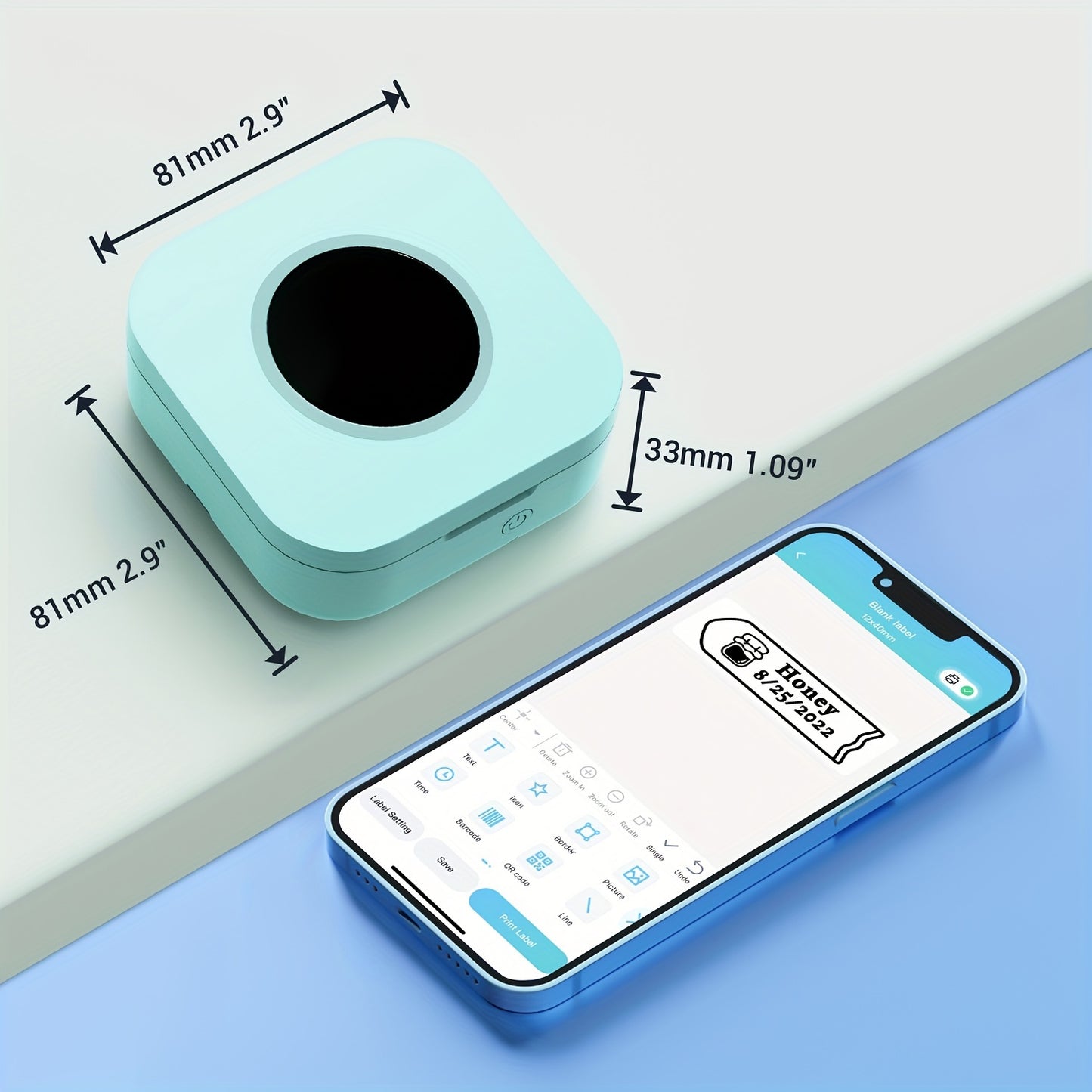 1pc Portable Wireless Label Maker - Continuous Printing, Battery or Plug-in, Ideal for Home Office Organization and Gifting