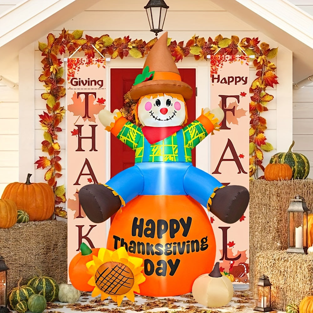 KOOY 6 FT Thanksgiving Inflatable Turkey Happy Thanksgiving Blow Up Turkey Decoration Outdoor Indoor, LED Light Autumn Fall Festival Outside Lawn Garden Holiday Décor