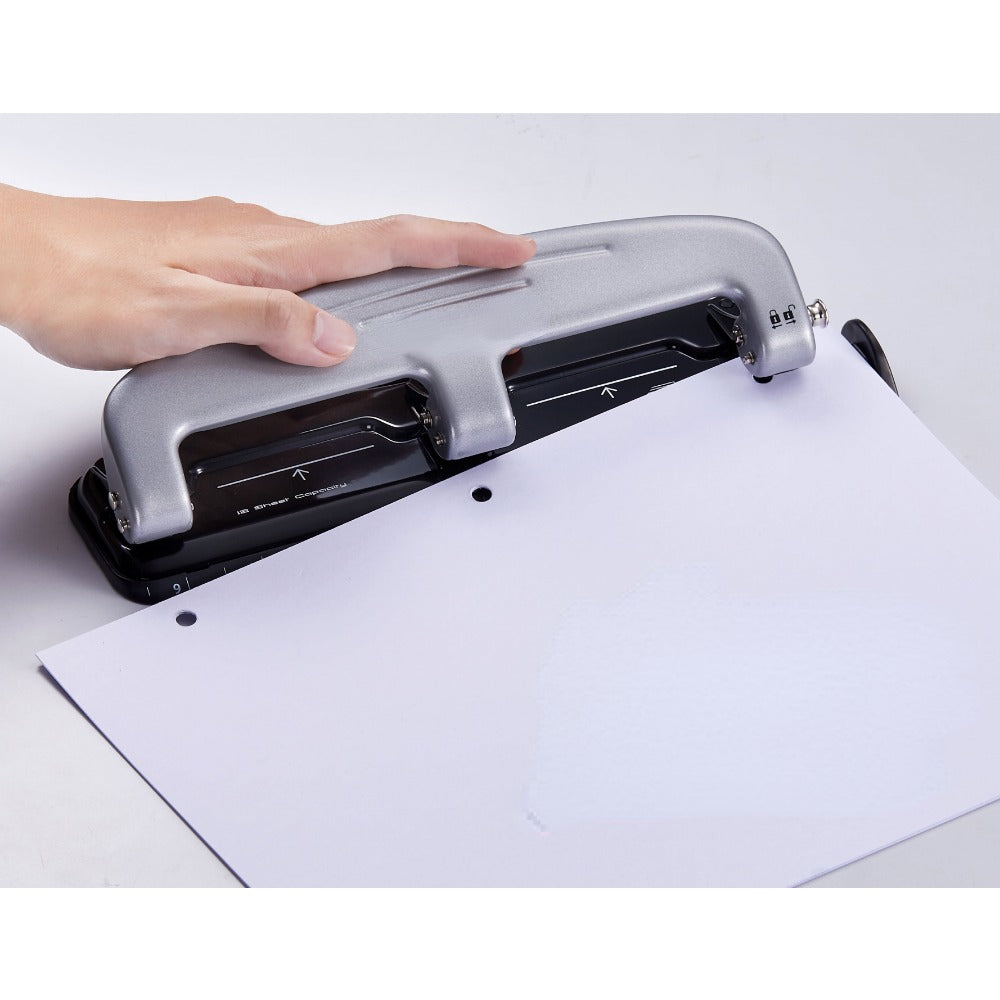 Squeeze Three Hole Punch, 12-Sheet, Reduced Effort