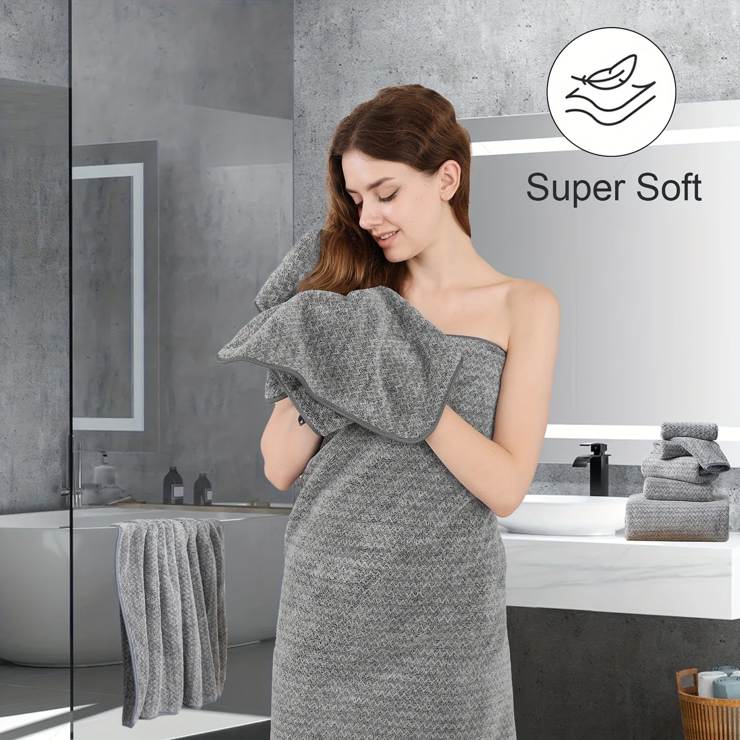 Large Bath Towels Extra Large Bathroom Towels Bath Sheets Towels For Adults, Quick Dry Towel Super Soft Absorbent Oversized Towels Microfiber Shower Towels For Spa Gym