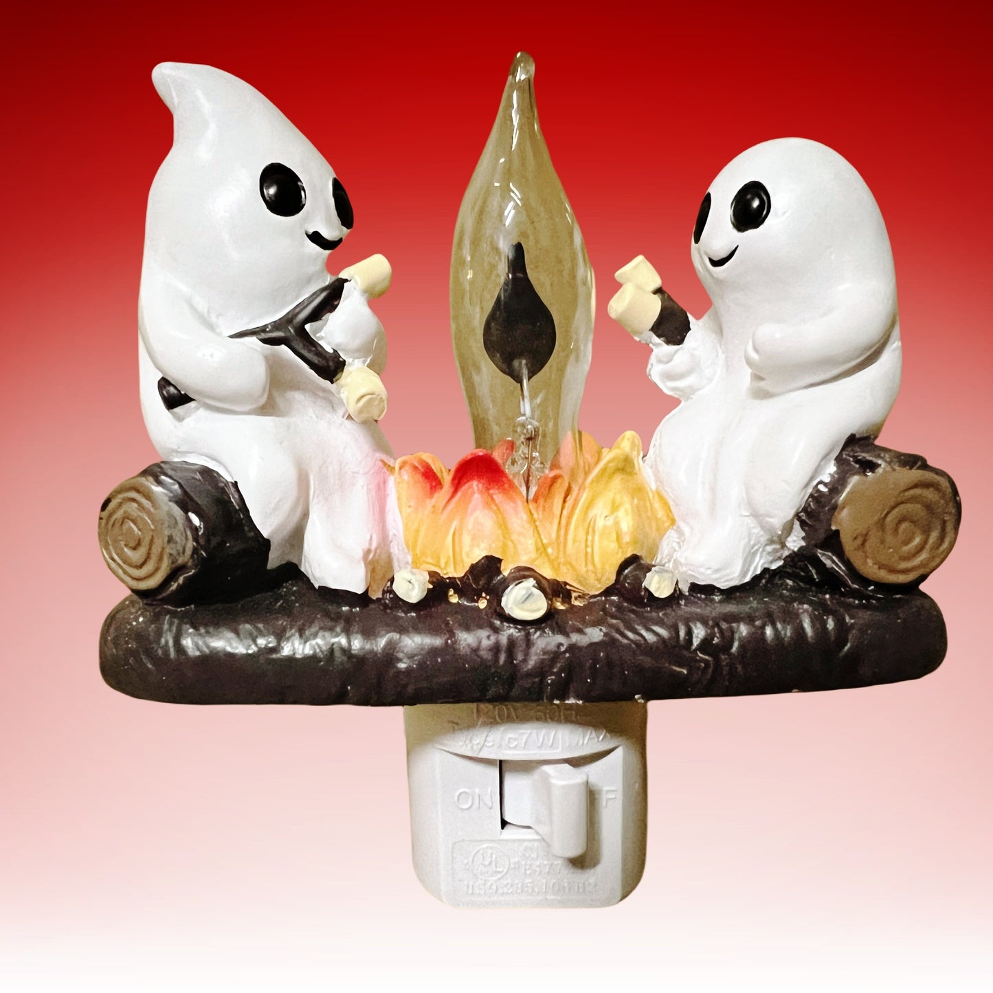 Spooky Ghost Bonfire Night Light - 3D Illusion, Perfect for Halloween Decor & Bedroom Ambiance, Plug-In, No Batteries Required