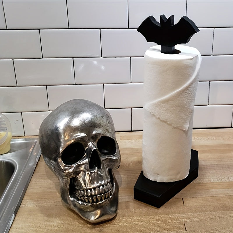 Bat Paper Towel Holder Skull Knife Holder For Kitchen Storage, Halloween Decor For Kitchen And Bathroom - Gothic Home Decor For Oddities And Curiosities