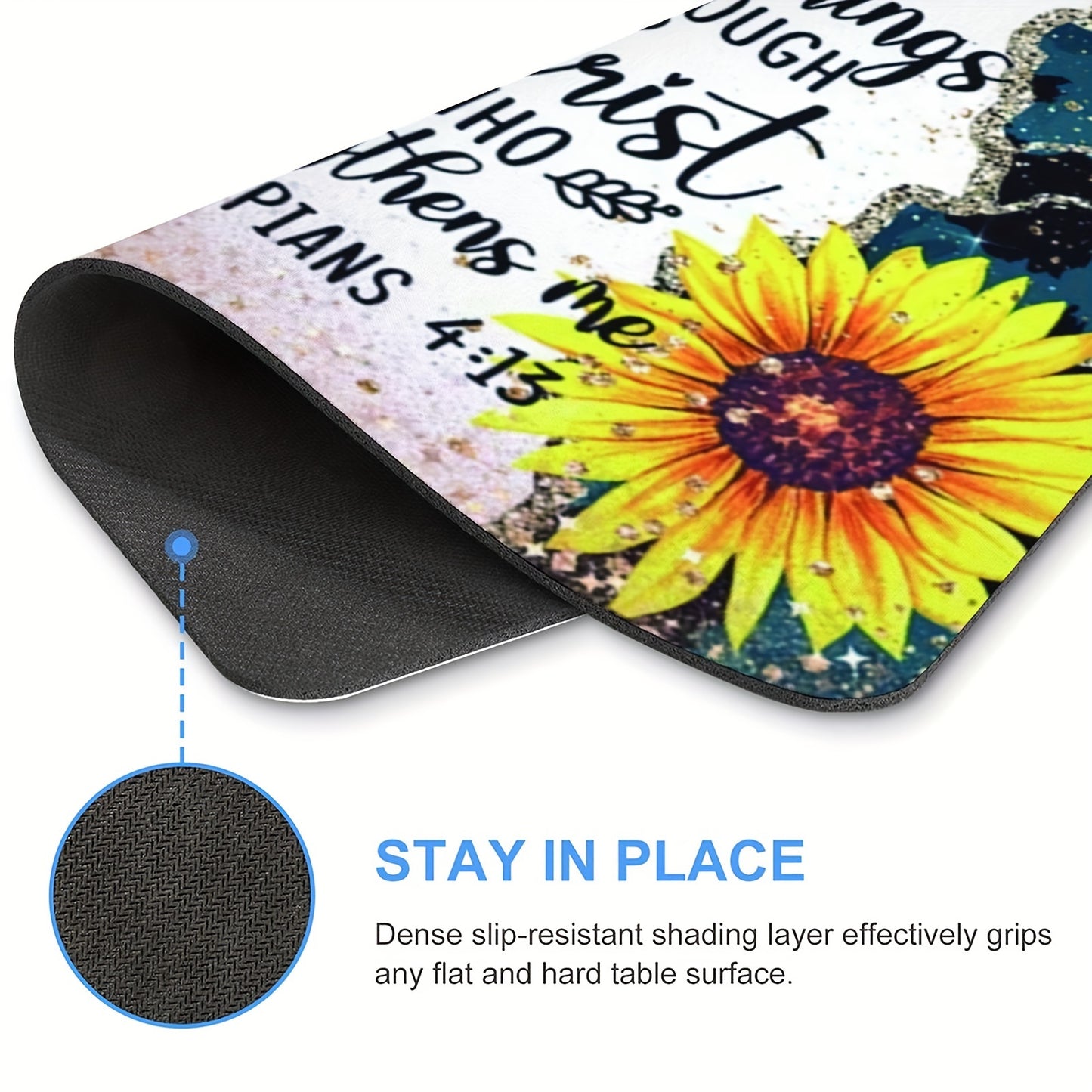 1pc Cautionary Quotes Mouse Pad, Cool Design Rectangle Mousepad For Women And Men, Non-slip Rubber Mouse Mat For Office Computer, Laptop 9.5*7.9*0.12 Inch/24*20*0.3 Cm