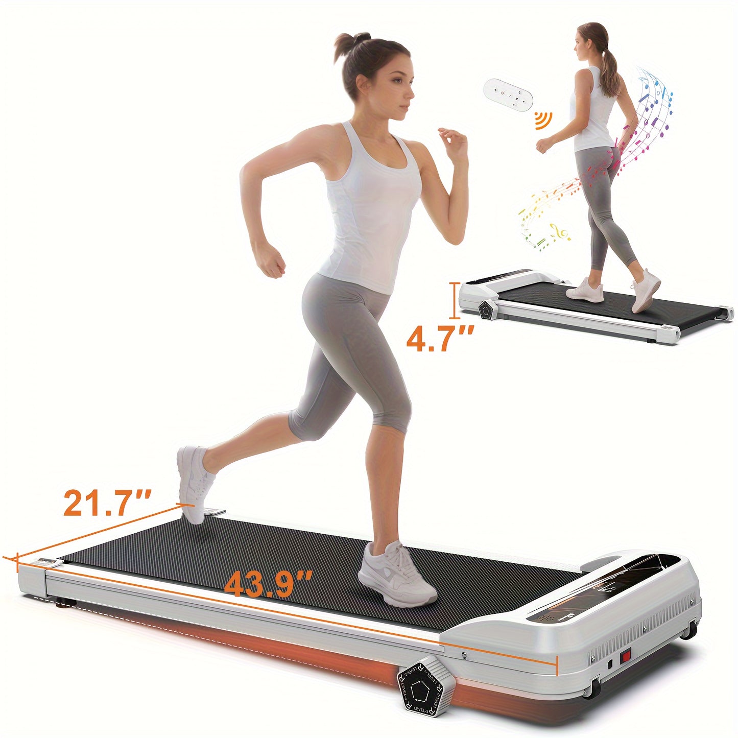 FYC 1pc Fitness Treadmill With Incline, 2.5HP Low Noise Running Machine, With Remote Control And LED Display, For Indoor Fitness, Jogging