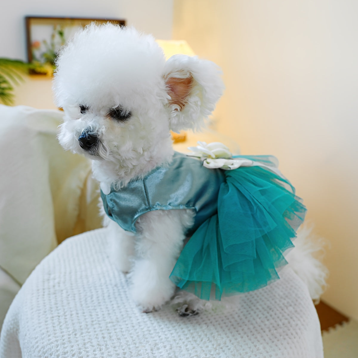 Dog Dreamy Wedding Dress, Blue Princess Dress For Pets, Wedding Dress Dog Clothes