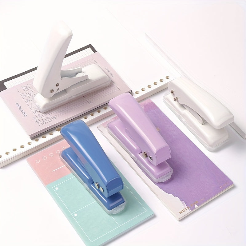 1pc Single Hole Punch, Metal Manual Paper Puncher, 40 Sheet Capacity, Office Binder Punch, Stationery Hole Punching Tool