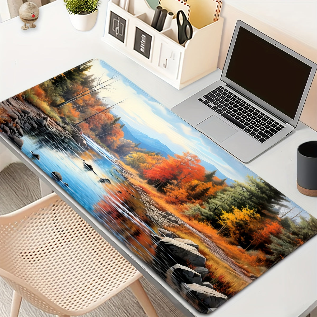 Autumn Scenery Extended Gaming Mouse Pad - Large Rubber Base Mouse Mat with Precision Stitched Edges, Washable Non-Slip Desk Pad for Computer, Office & Home Use