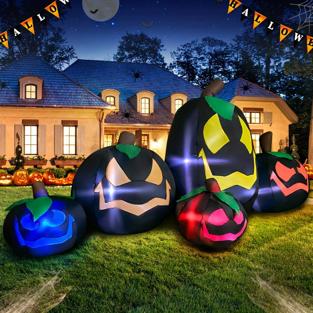 KOOY 9Ft Halloween Pumpkin Inflatables Decoration With Light Up Led Halloween Inflatables Outdoor Decorations Black Pumpkin For Halloween Holiday Party Lawn Yard Garden Outdoor Decor