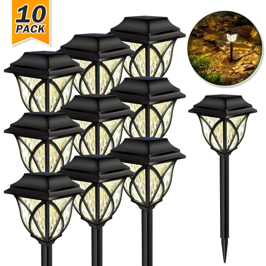 10PK Solar Pathway Lights Outdoor Solar Garden Lights for Yard Lawn Auto-on/off Solar Landscape Lights for Lawn Yard Garden Pathway Driveway