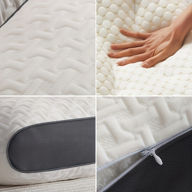 Knitted Pillow Comfort Cervical Spine And Neck Pillow Core, Ergonomic Contoured Supporting Pillow With Soft And Non Collapsing Design, Breathable Sleeping Pillow For Home Sleep Massage Pillow Core (White)